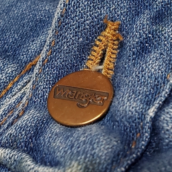 VINTAGE 1970s Wrangler Unisex Usa Made Denim Extra High Rise Bell Bottom Jeans - Picture 10 of 12